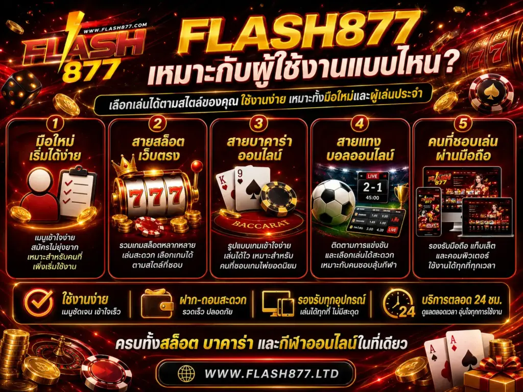 flash877 เหมาะกับผู้ใช้งานแบบไหน